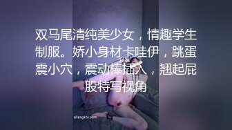 双马尾清纯美少女，情趣学生制服。娇小身材卡哇伊，跳蛋震小穴，震动棒插入，翘起屁股特写视角